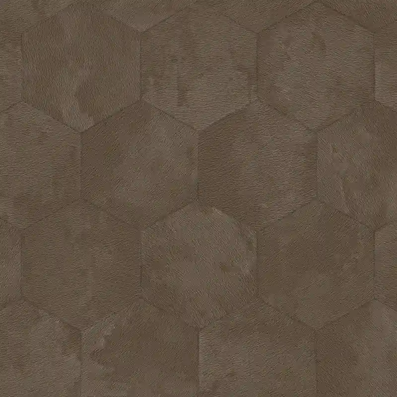 Tapet de lux Philipp Plein Hexagon Efect de Piele Z81024, Maro, 106 cm x 10.05 m Livrare rapidă
