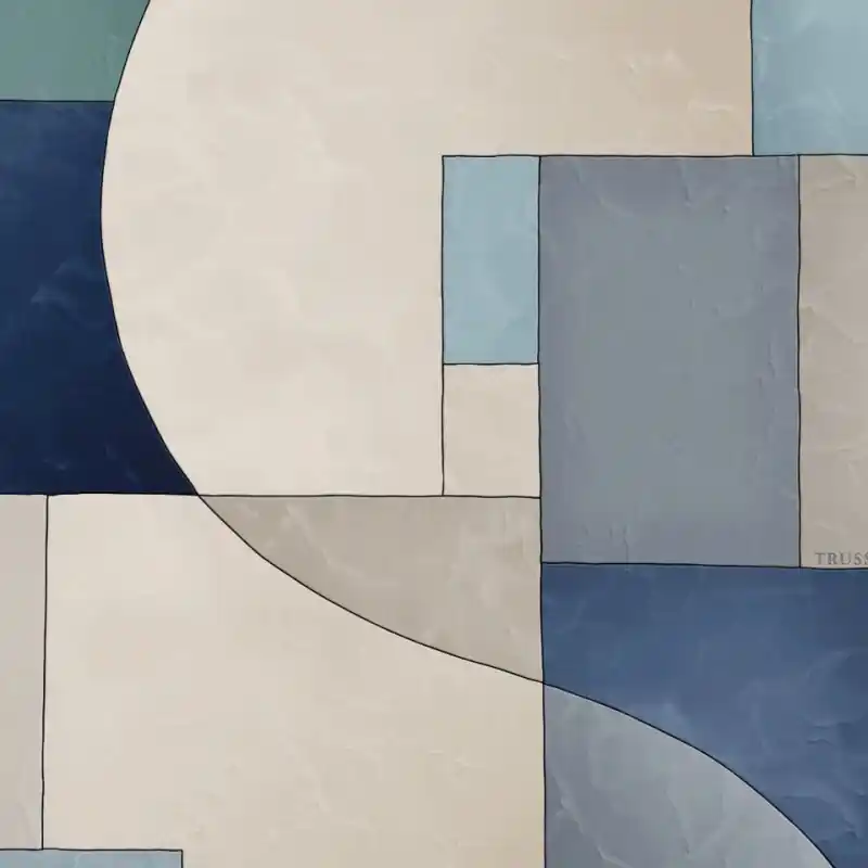 Tapet Panel Trussardi 8 Z30378 - Geometrie Abstractă în Tonuri de Albastru Bej, 300x300 cm Cel mai vândut