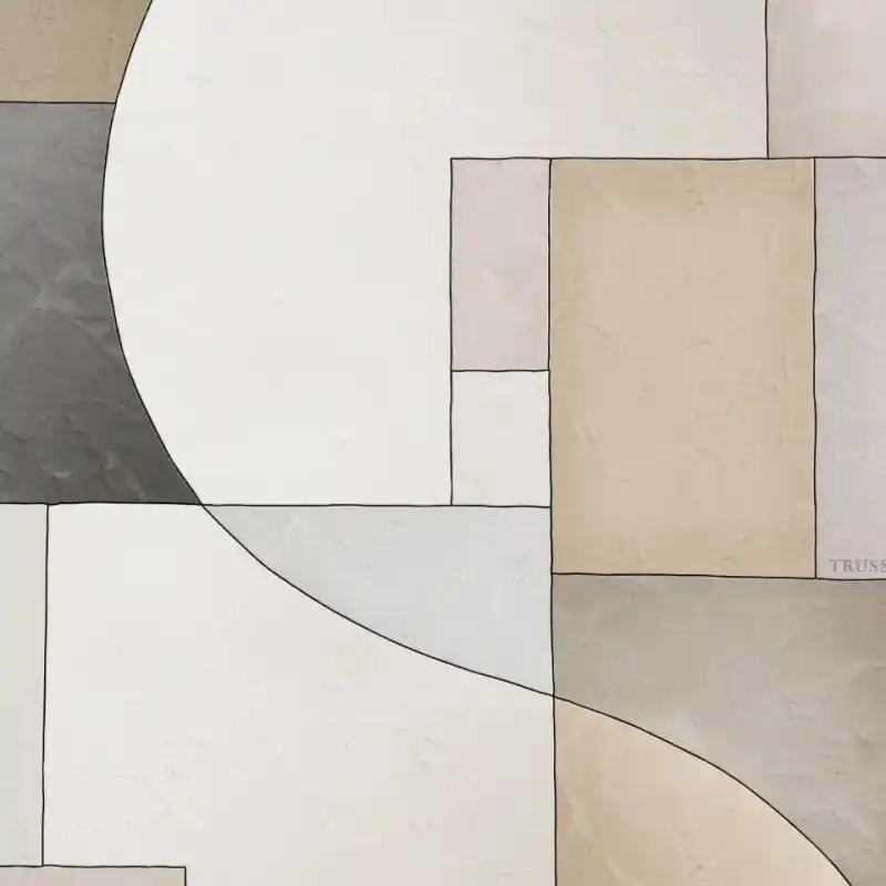 Tapet Panel Trussardi 8 Z30377 - Geometrie Abstractă în Tonuri de Gri Bej, 300x300 cm Discount