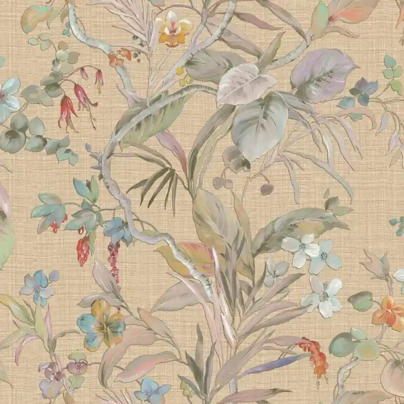 Disponibil imediat Tapet Trussardi Home 8 cod Z30330 – Model Floral Exotic Bej, Vinil pe Vlies, 10m x 0.70m