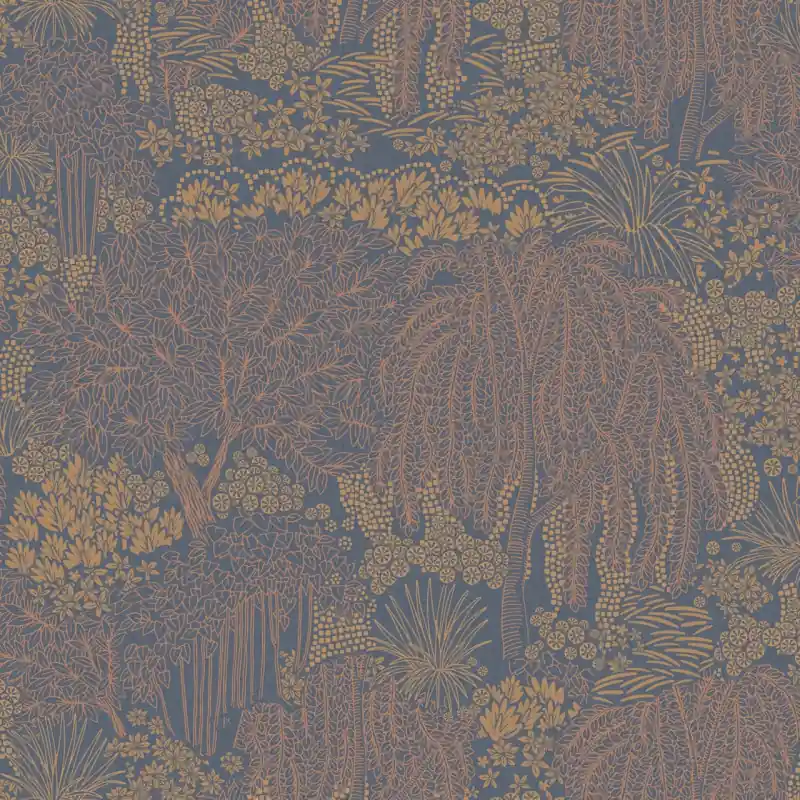 Tapet Decoprint Allure AL26264 – Model Peisaj Botanic Albastru-Bronz, Vinil pe Vlies, 10m x 0.53m Chilipir