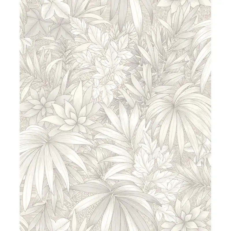 Reducere de preț Tapet Decoprint Allure AL26240 – Model Tropical cu Frunze Exotice Bej, Vinil pe Vlies, 10m x 0.53m