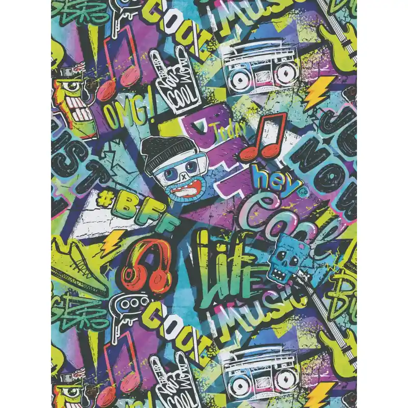 Reducere extra Tapet Copii Lilly & Luis 771421 – Model cu Graffiti în Nuanțe de Multicolor