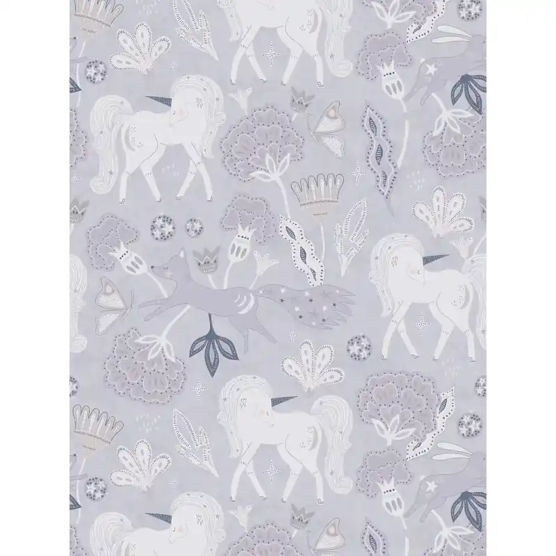 Ofertă Tapet Copii Lilly & Luis 771381 – Model cu Unicorn în Nuanțe de Roz Gri