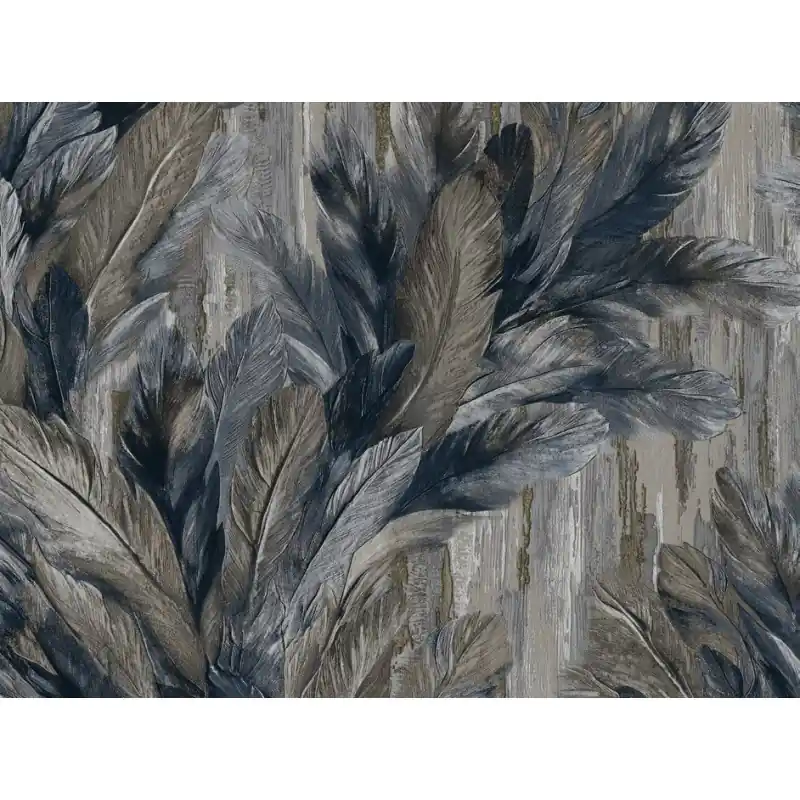 Expediere rapidă Tapet Zeno Tahiti – Design Italian Model Pene, Vinil pe Vlies Albastru Argintiu 13348