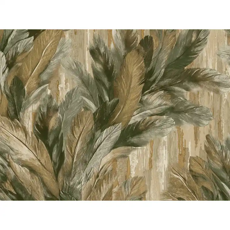Preț mic Tapet Zeno Tahiti – Design Italian Model Pene, Vinil pe Vlies Maro Verde 13347