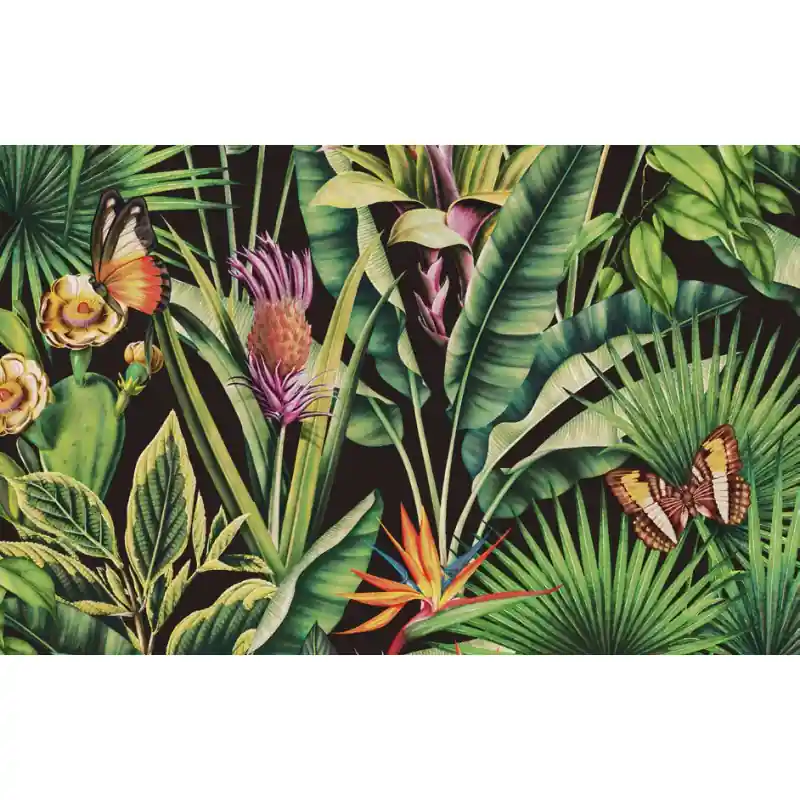 Popular Tapet Zeno Tahiti – Peisaj Tropical cu Fluturi și Flori de Cactus, Multicolor 13334
