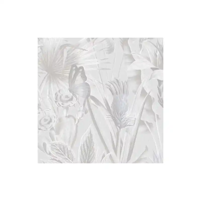 Tapet Zeno Tahiti – Peisaj Tropical cu Fluturi și Flori de Cactus, Gri Argintiu 13330 Ofertă exclusivă