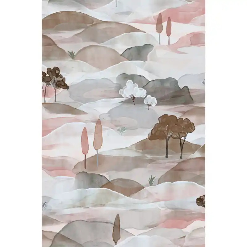 Chilipir Tapet Marburg Boho 35786, Model Peisaj Natură, Multicolor Pastel, 10m x 0.53m