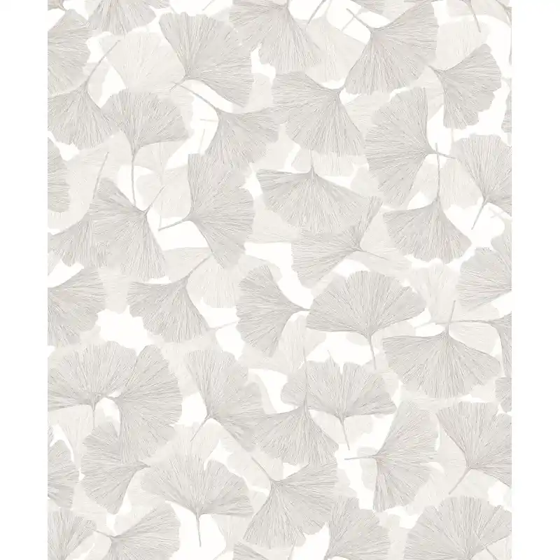 Reducere Tapet Marburg Boho Ginkgo Biloba – Design Botanic Luxos, Alb și Gri 35781