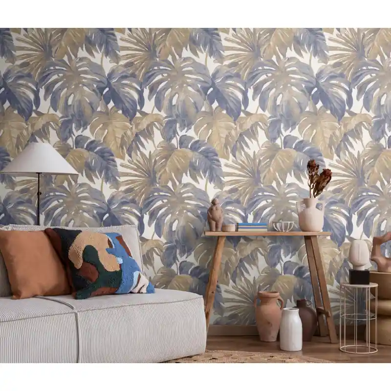 Tapet Forest Dreams – Frunze de Monstera, Stil Boho-Tropical, Maro-Albastru 10558-44 Preț promoțional