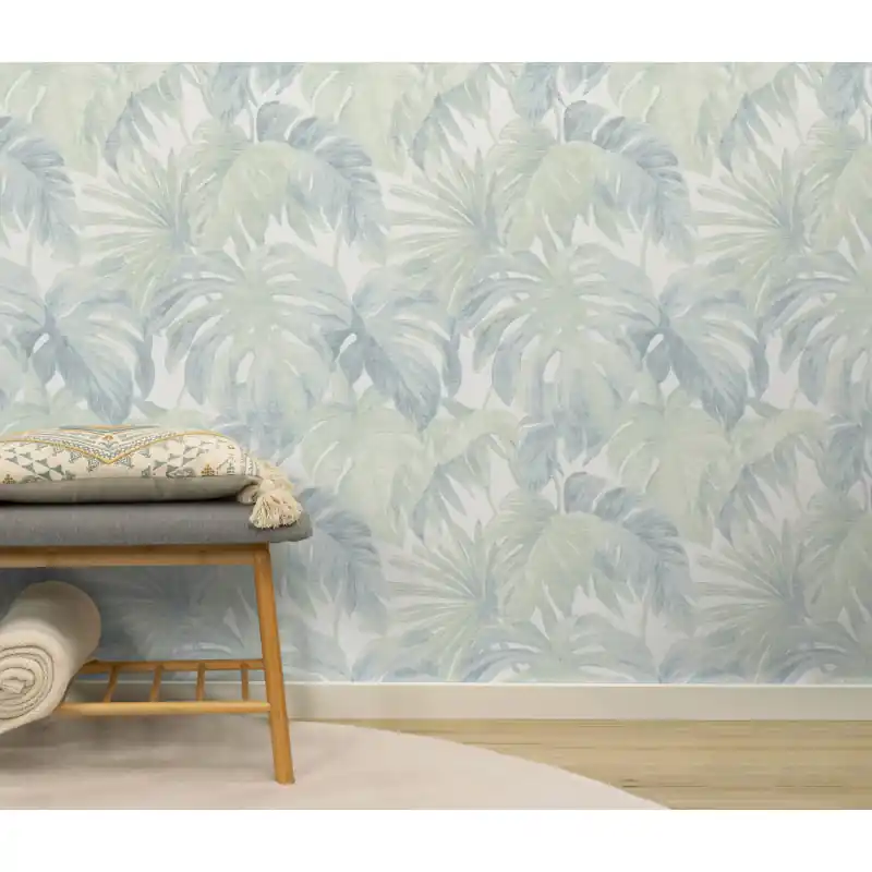Preț redus Tapet Forest Dreams – Frunze de Monstera, Stil Boho-Tropical, Verde-Alb 10558-07
