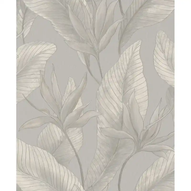 Tapet vinilic modern model frunze gri-argintiu 36464 Premium