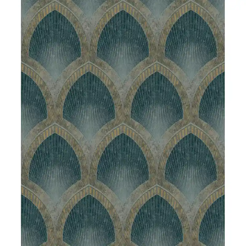 Cel mai bun preț Tapet exclusiv model geometric special fx2 turcoaz-auriu G68085