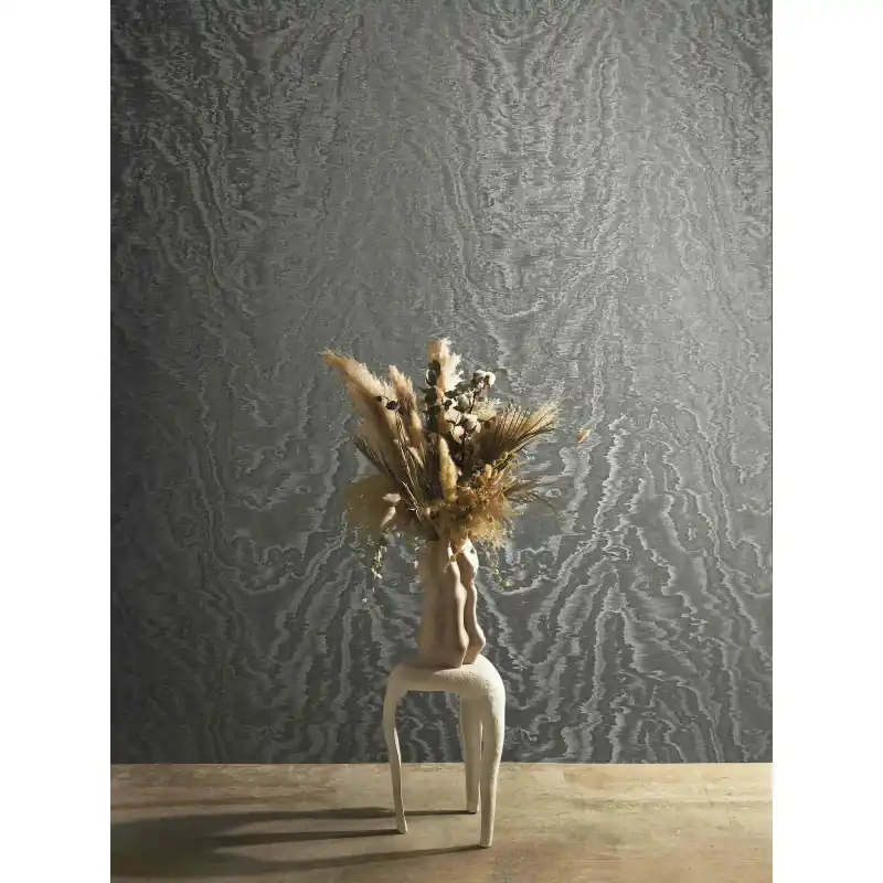 Reduceri Tapet premium model valuri antracit metalizat 22924
