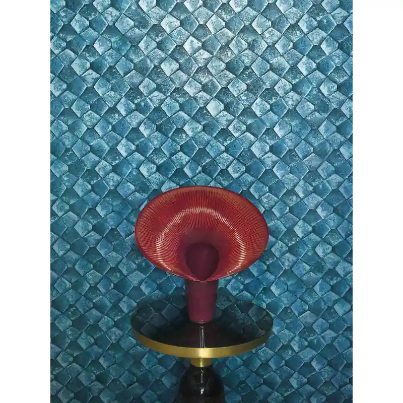 Preferatul clienților Tapet premium aspect mozaic albastru turcoaz 22910