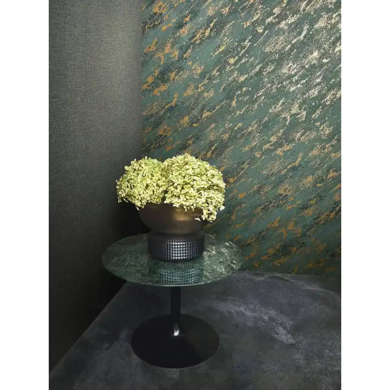 Reducere specială Tapet aspect beton verde cupru metalizat 22904