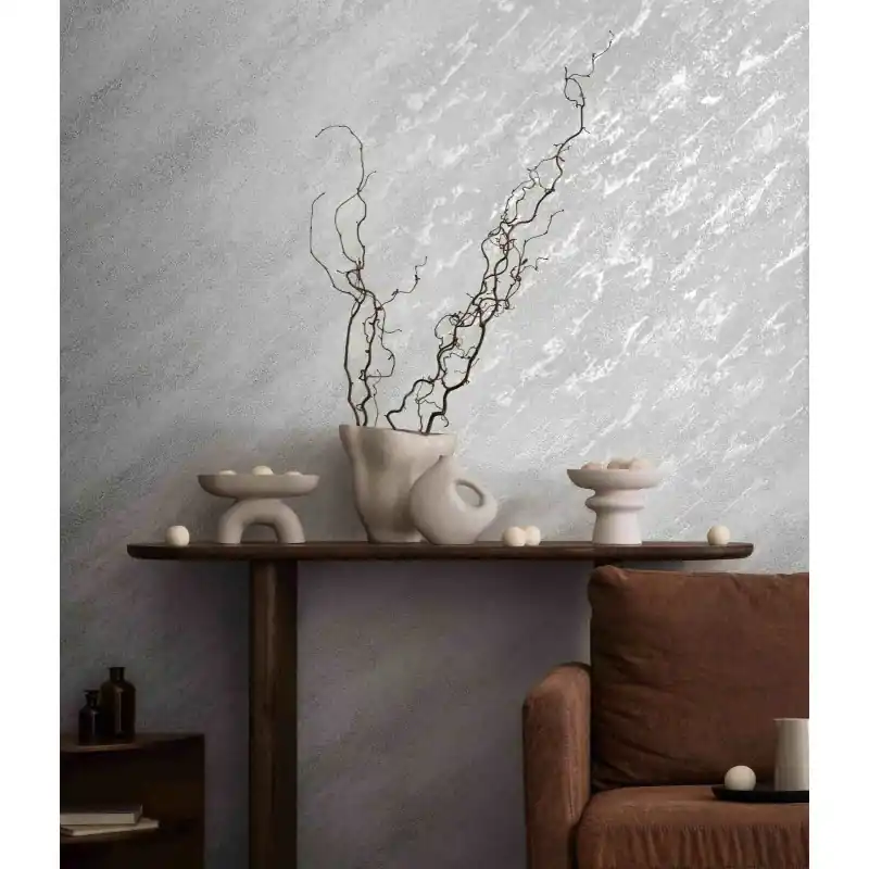Reducere extra Tapet aspect beton crem bej metalizat 22903