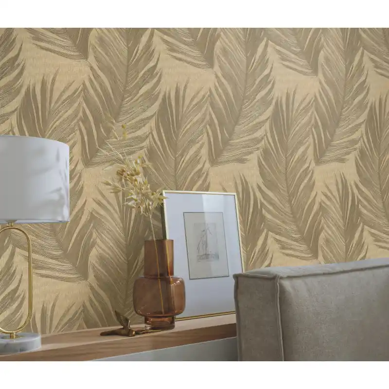 Tapet modern motiv frunze auriu 10516-30 Cumpără acum