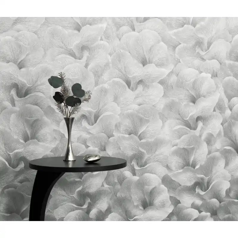 Tapet modern floral argintiu 10527-29 Popular