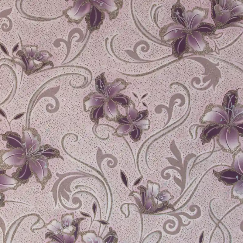 Tapet floral, gri, mov, dormitor, living, Akryl, 30202 Doar azi