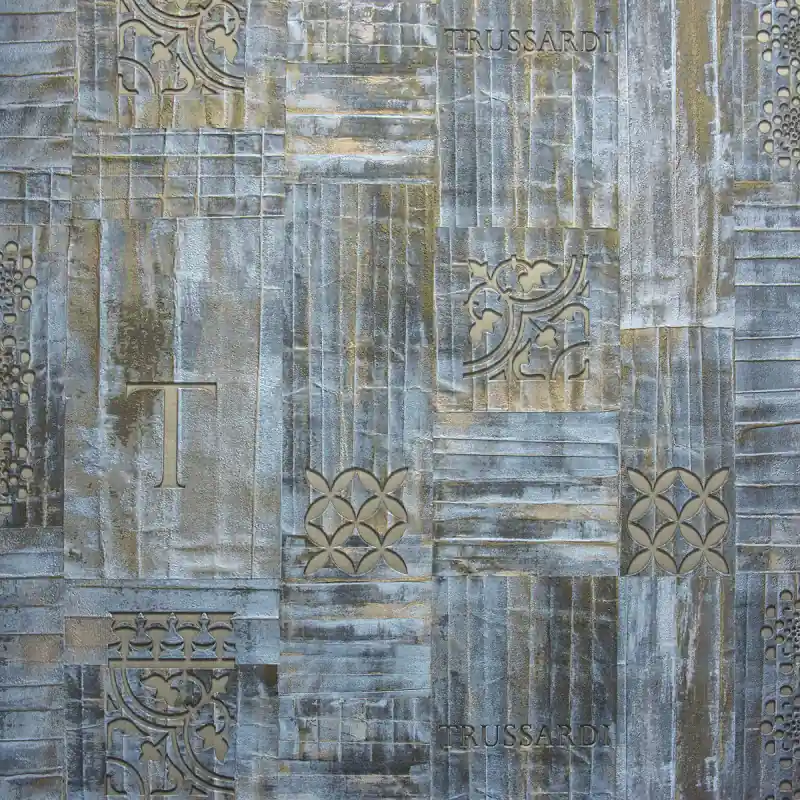 Livrare expres Tapet lux, model abstract, albastru, auriu, Trussardi, Z44948