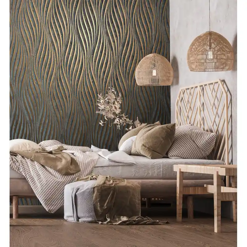 Tapet decorativ cu linii lucioase City Glow 34263 Nu rata