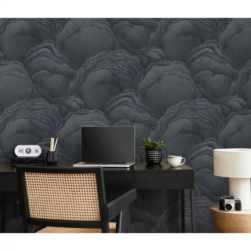 Tapet imitatie ardezie,negru,antracit, Focus Erismann 10298-15 Nu rata