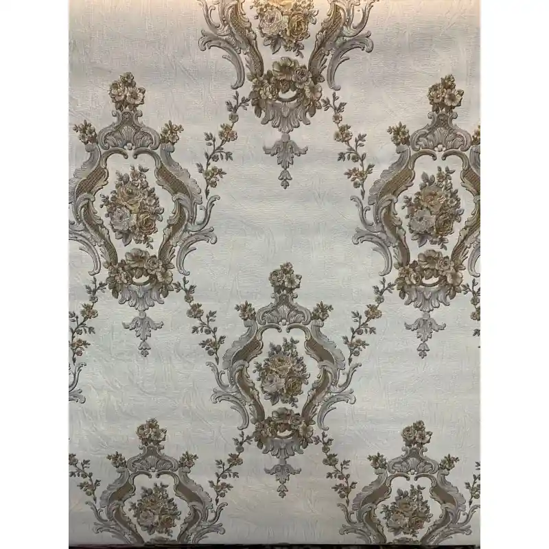 Tapet clasic, floral,crem,maro,sclipici fin, Royal, 93091 Bestseller