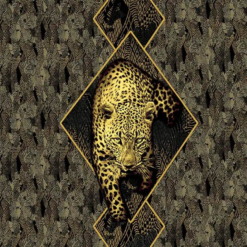 Tapet lux, tip panel, negru, auriu, living, dormitor, Roberto Cavalli 8, RC19119 Noutate