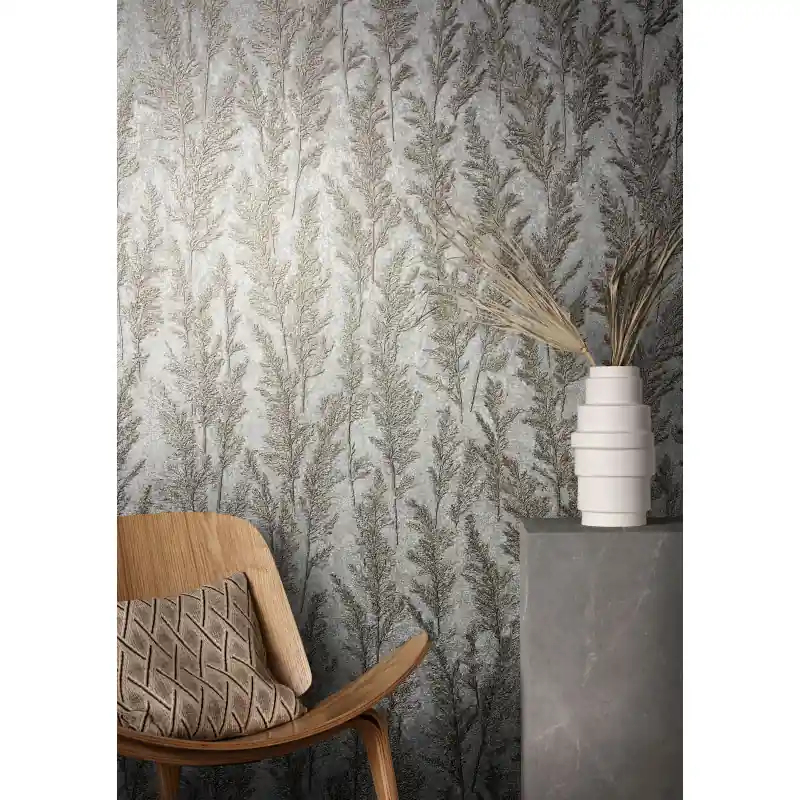Tapet Marburg floral vintage extralavabil, gri, argintiu, auriu, Natural Opulence 33212 Cel mai vândut