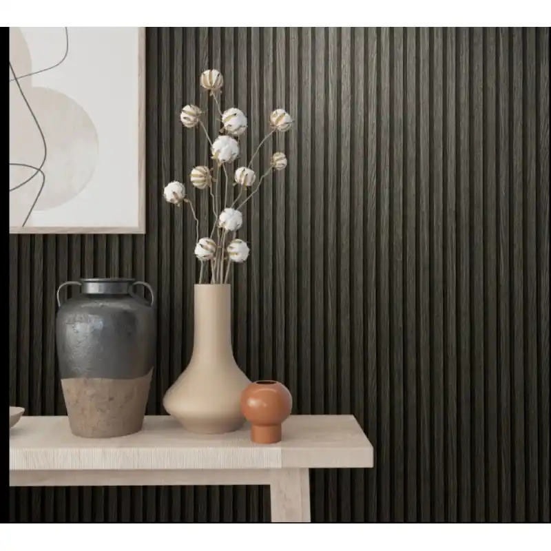 Promoție Tapet modern imitatie Riflaj din lemn, negru, gri, Marburg Botanica, 33961