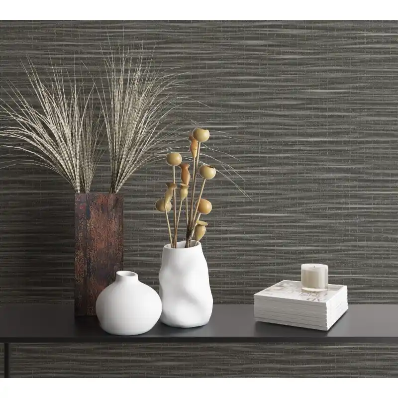 Tapet decorativ, imitatie, rogojina, negru, alb, Marburg Botanica, 33320 Preferatul clienților