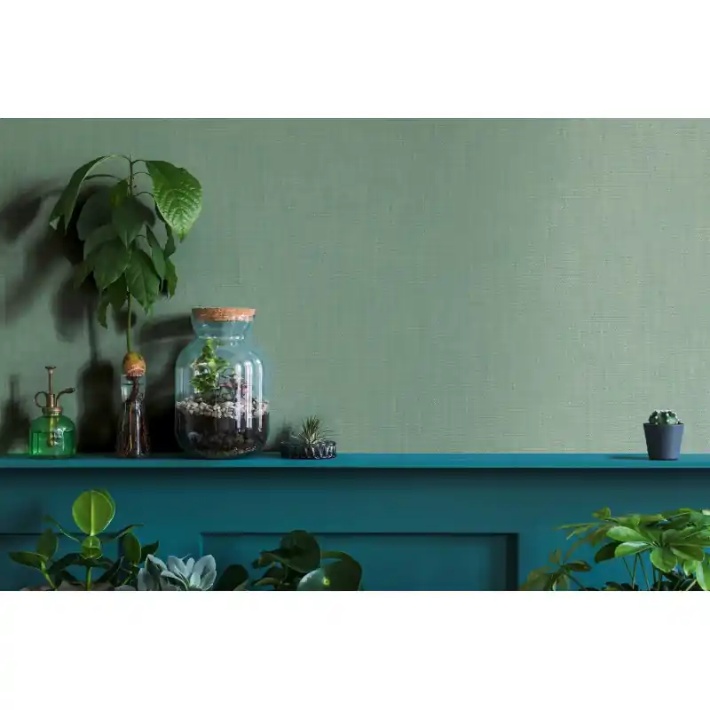 Tapet decorativ, imitatie, panza, extralavabil, verde oliv, Marburg Botanica, 33331 Livrare rapidă