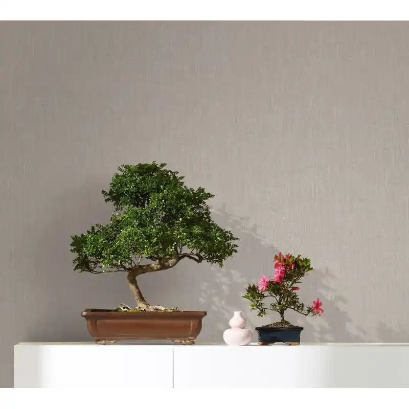Tapet decorativ, imitatie, panza, extralavabil, gri, bej, Marburg Botanica, 33329 Ultima șansă