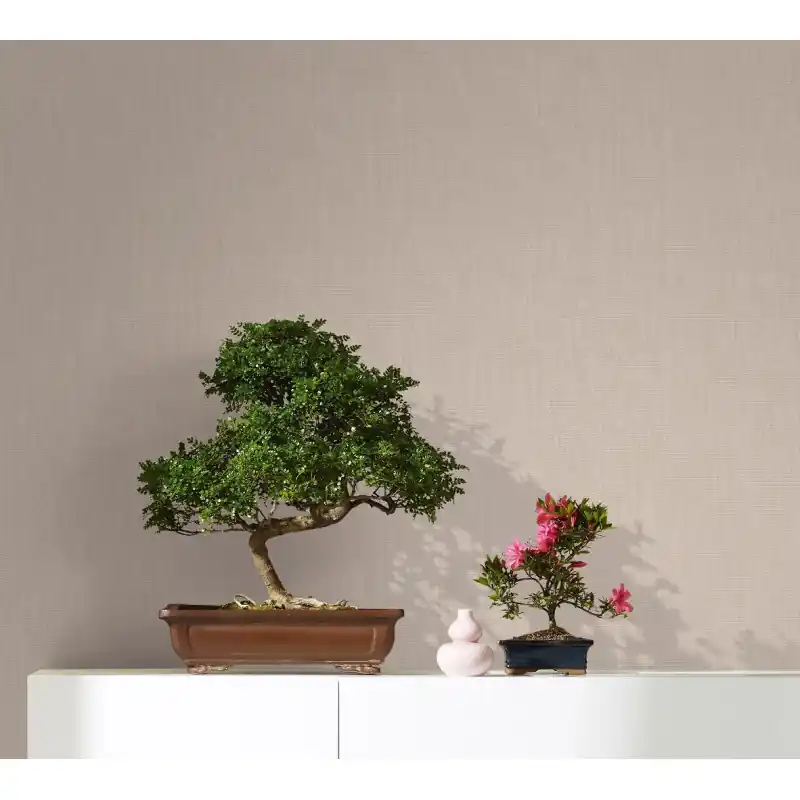 Preț promoțional Tapet decorativ, imitatie, panza, extralavabil, bej, maro, Marburg Botanica, 33327