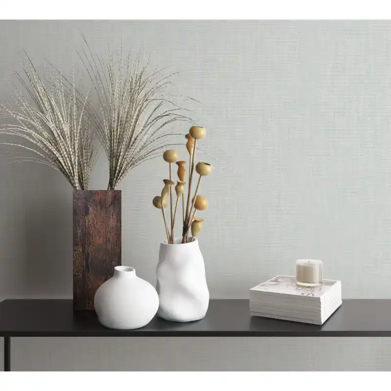 Cumpără acum Tapet decorativ, imitatie, panza, extralavabil, gri, alb, Marburg Botanica, 33326