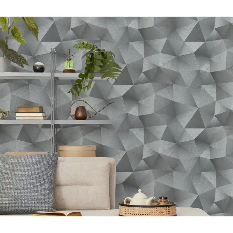 Lichidare de stoc Tapet geometric romburi extralavabil,gri,argintiu,GMK 3 10216-10