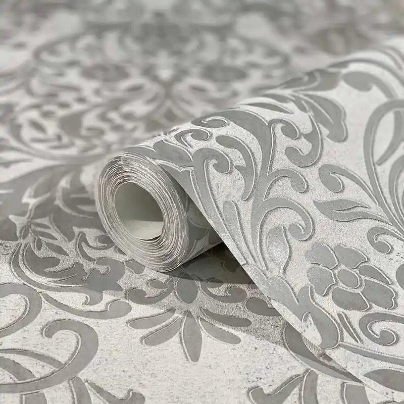 Reducere de preț Tapet decorativ, Marburg clasic, baroc, gri, argintiu, dormitor, living, Urban Spaces, 32602