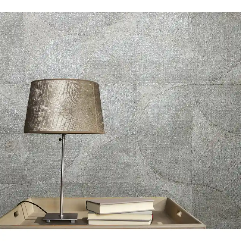Comandă acum Tapet decorativ, Marburg geometric, crem, argintiu, living, birou, baie, Vintage Deluxe 32825