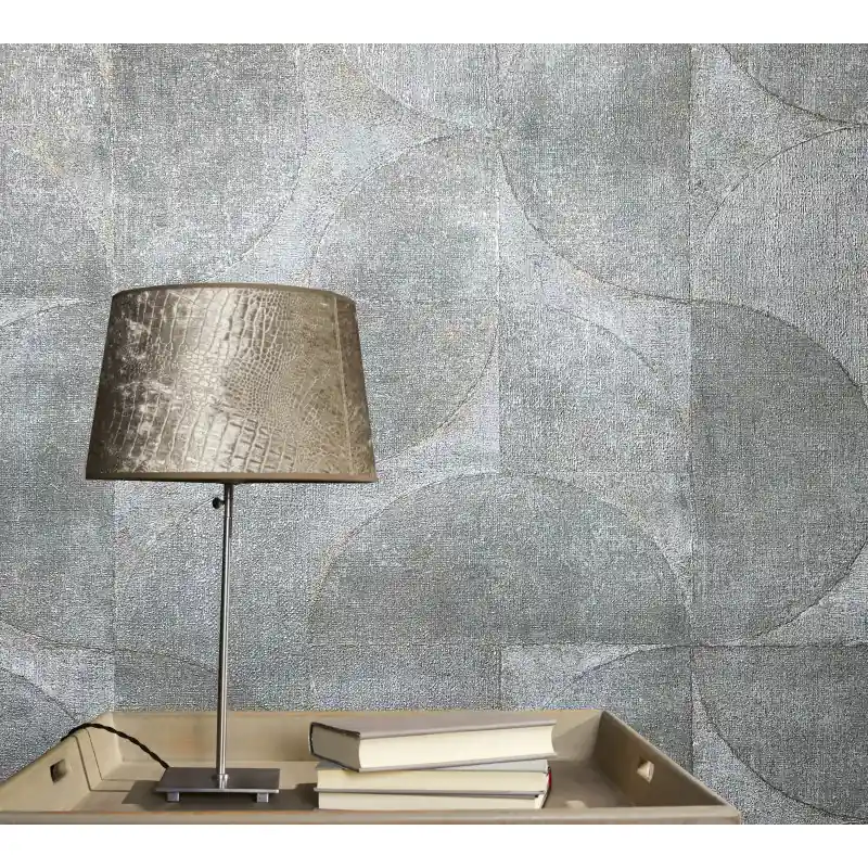 Tapet decorativ, Marburg geometric, gri, auriu, living, birou, baie, Vintage Deluxe 32820 Preț promoțional