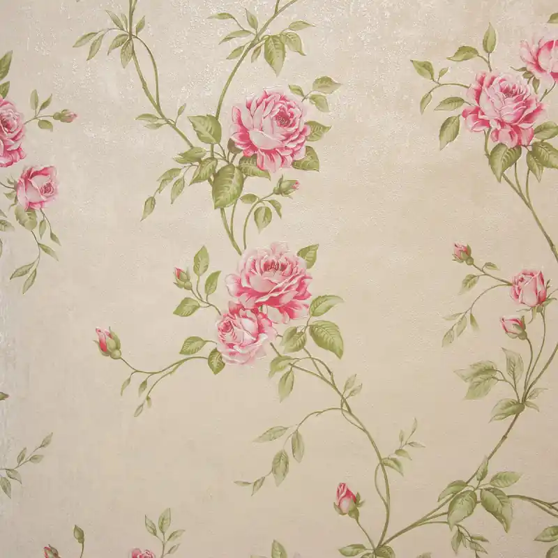 Ofertă specială Tapet tineret, floral, unt, roz, living, dormitor, hol, bucatarie, 37226-1