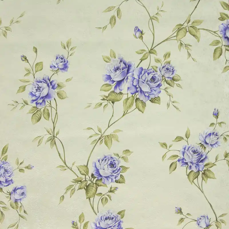 Tapet tineret, floral, crem, albastru, living, dormitor, hol, bucatarie, 37226-5 Livrare expres