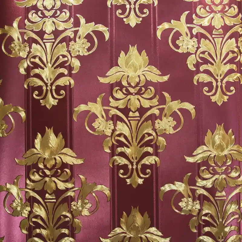 Tapet clasic, baroc, auriu, visiniu, living, vinil, 13841 Discount