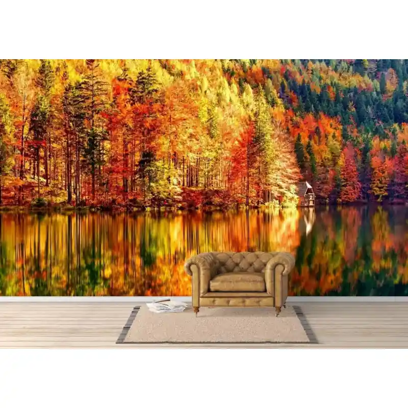 Cumpărături sigure Fototapet cu lac si padure FO10