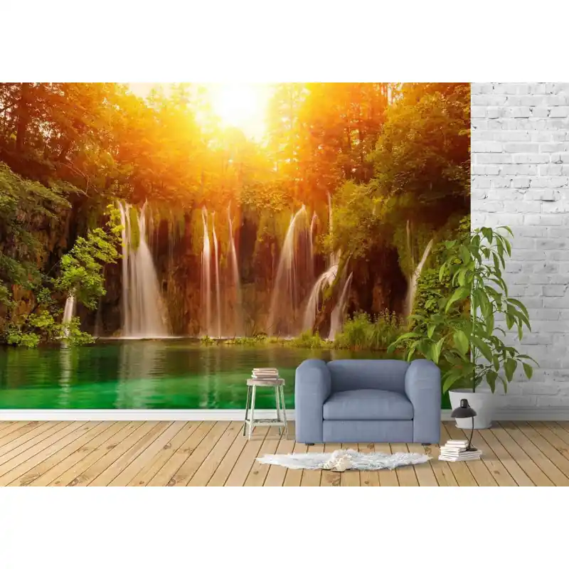 Fototapet cascada, verde, maro, dormitor, living, WA10 Ofertă