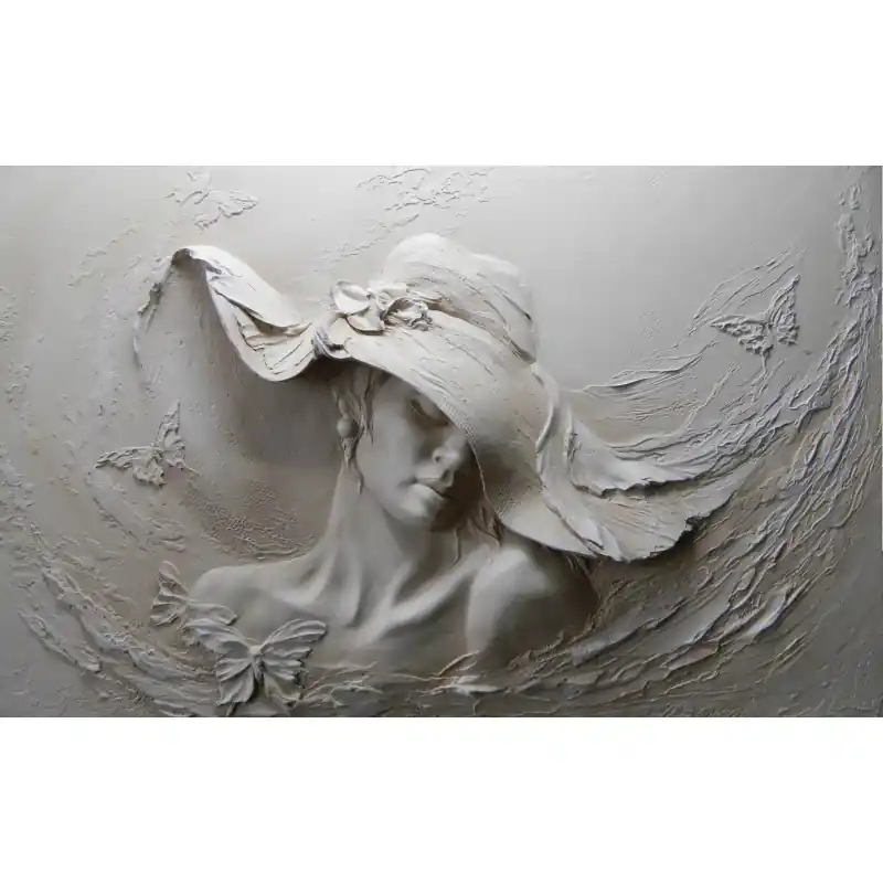 Cel mai bun preț Fototapet 3D, femeie sculptata, gri, 3D107