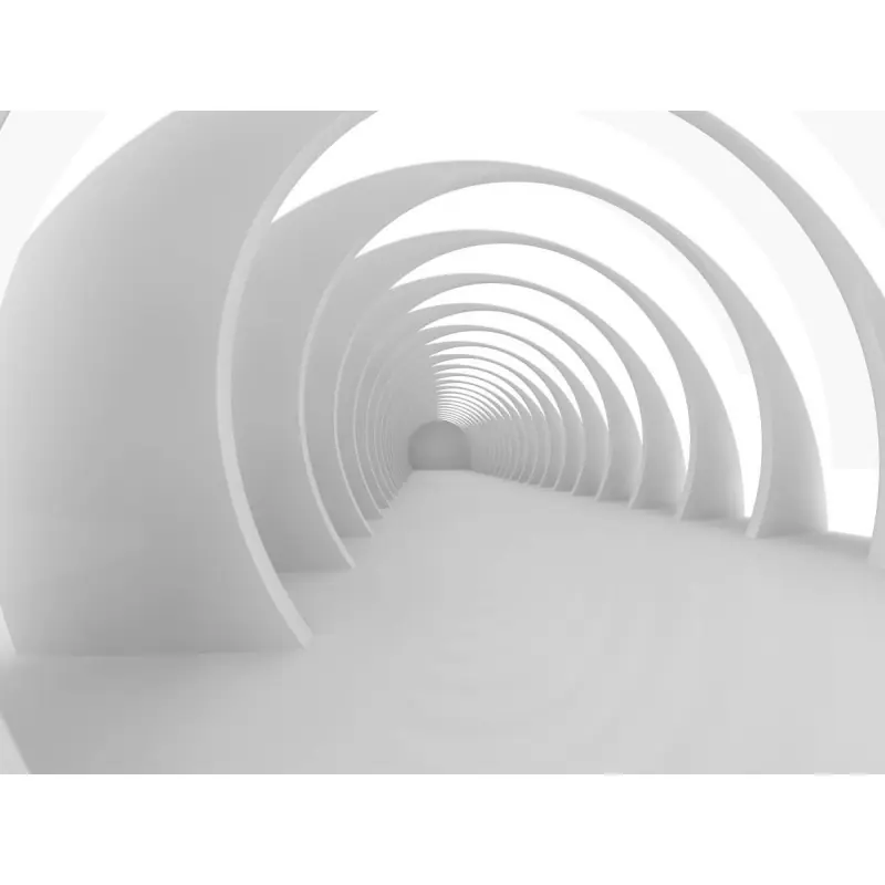 Fototapet 3D, tunel iluminat, alb, 3D83 Noutate