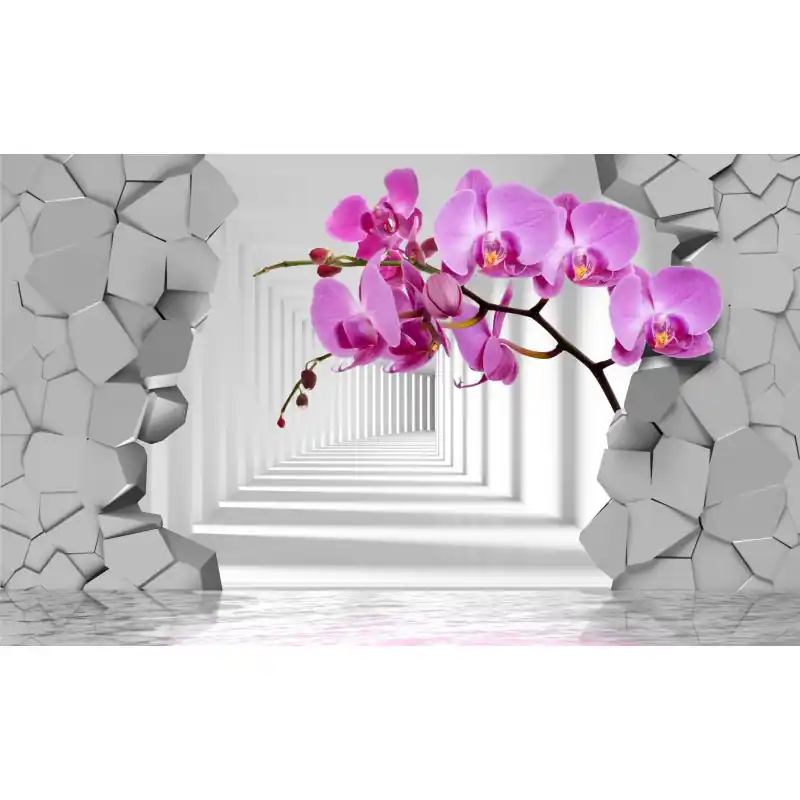 Fototapet 3D, fantezie cu orhidee, violet, 3D66 Reducere