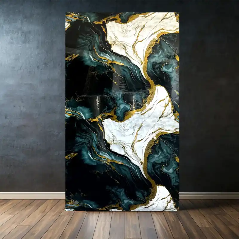 Ofertă exclusivă Panou Decorativ Autocolant Premium, Abstract Marmură Verde-Auriu, 300cm x 120cm,TC83113
